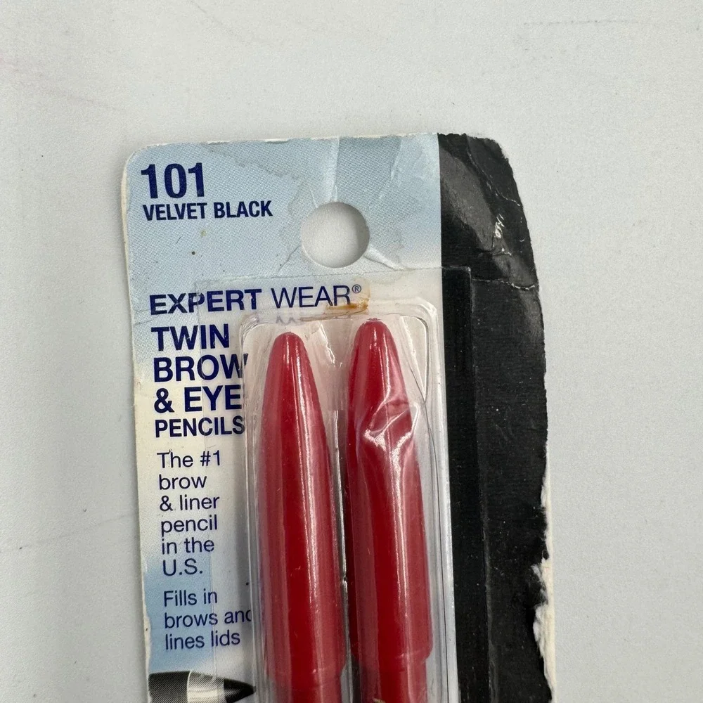 Maybelline Brow‎ & Eye Pencils Women 101 Velvet Black Expert Wear Twin NEW